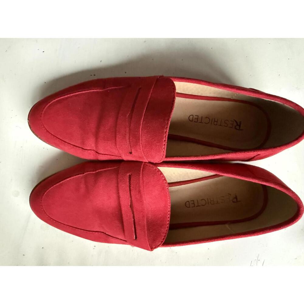 Restricted Red Suede Loafers Size US 7.5 / EU 38.5